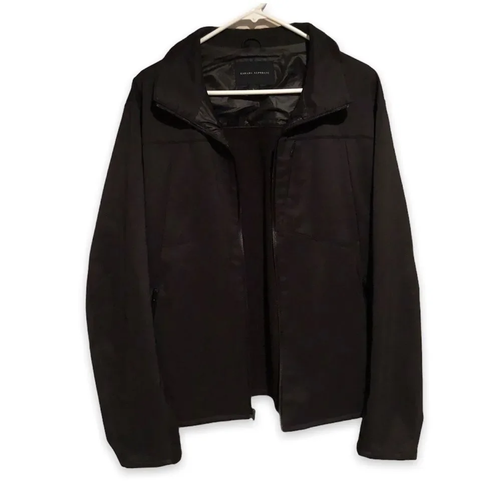 Men’s Banana Republic Full Zip Jacket in Black size Large Casual Lightweight